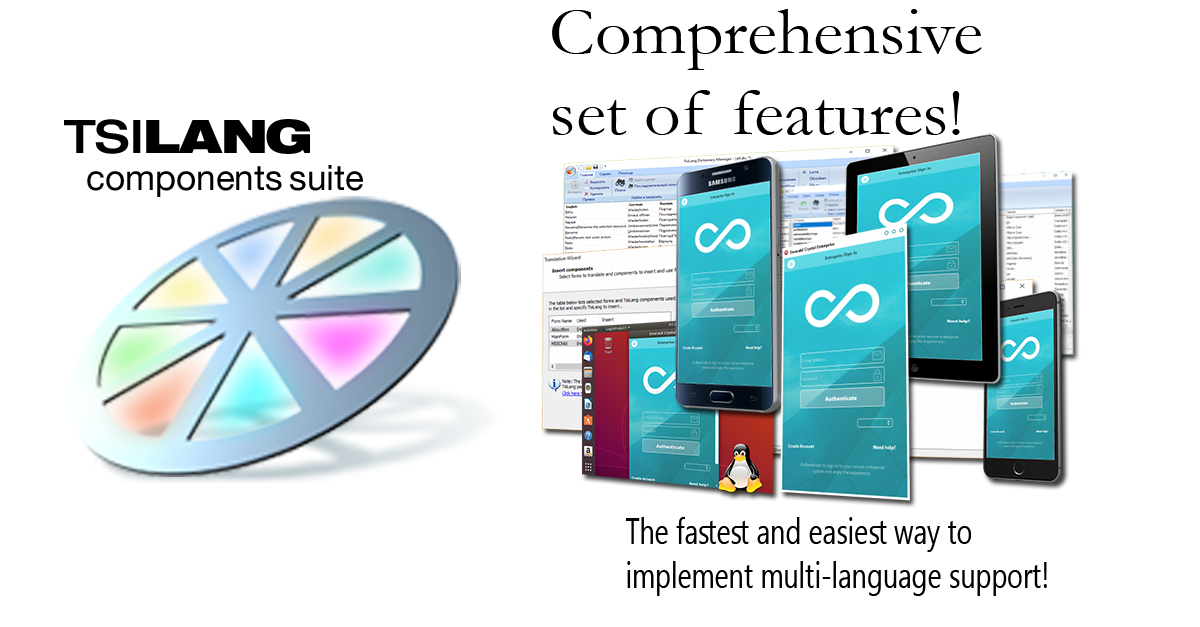 Delphi-TsiLang Components Suite 用于多语言支持的组件套件